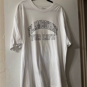 White Big L Flamboyant For Life Graphic T-Shirt